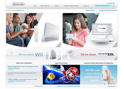 New Nintendo.com Website Screenshot