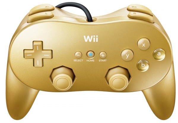 Golden Nintendo Wii Classic Controller Pro