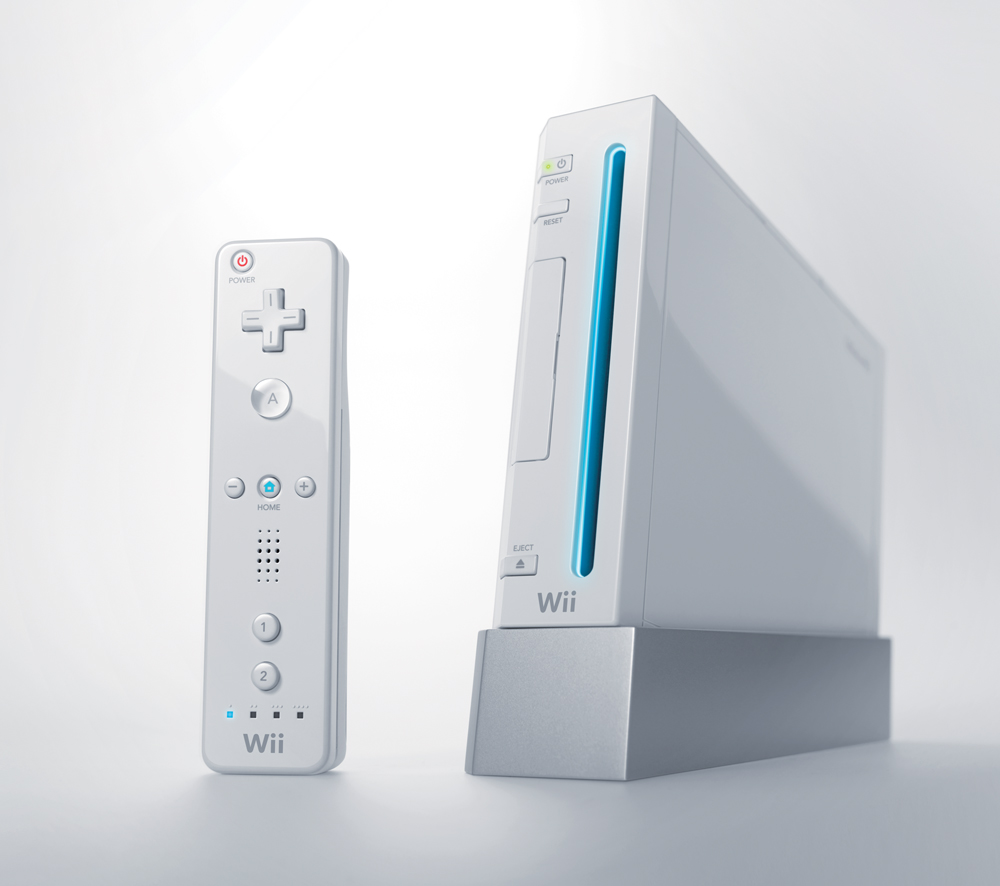 Nintendo Wii Pictured Next to Wiimote