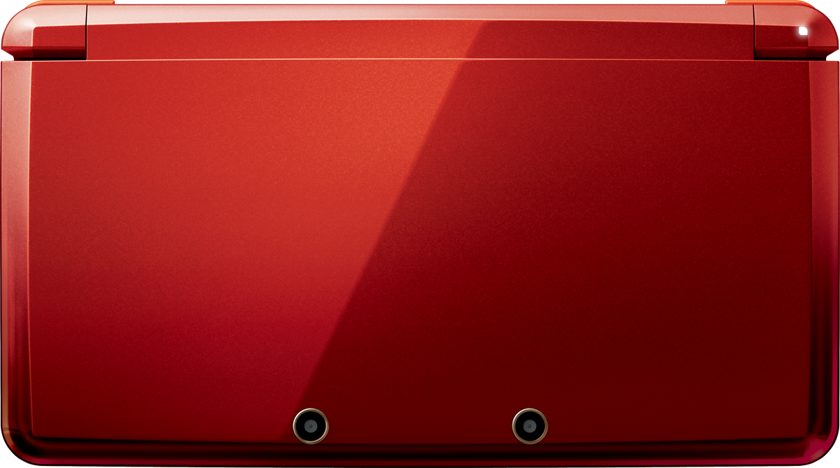 Red Nintendo 3DS Closed Top View