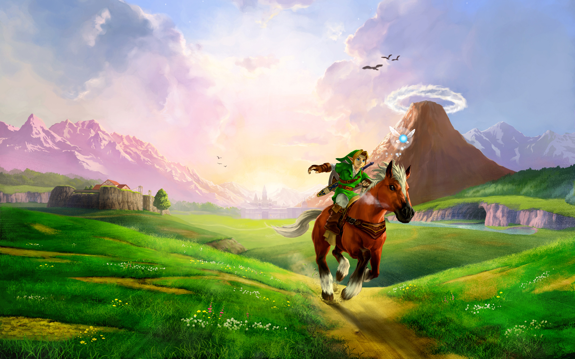 Link Riding Epona Through Hyrule Field