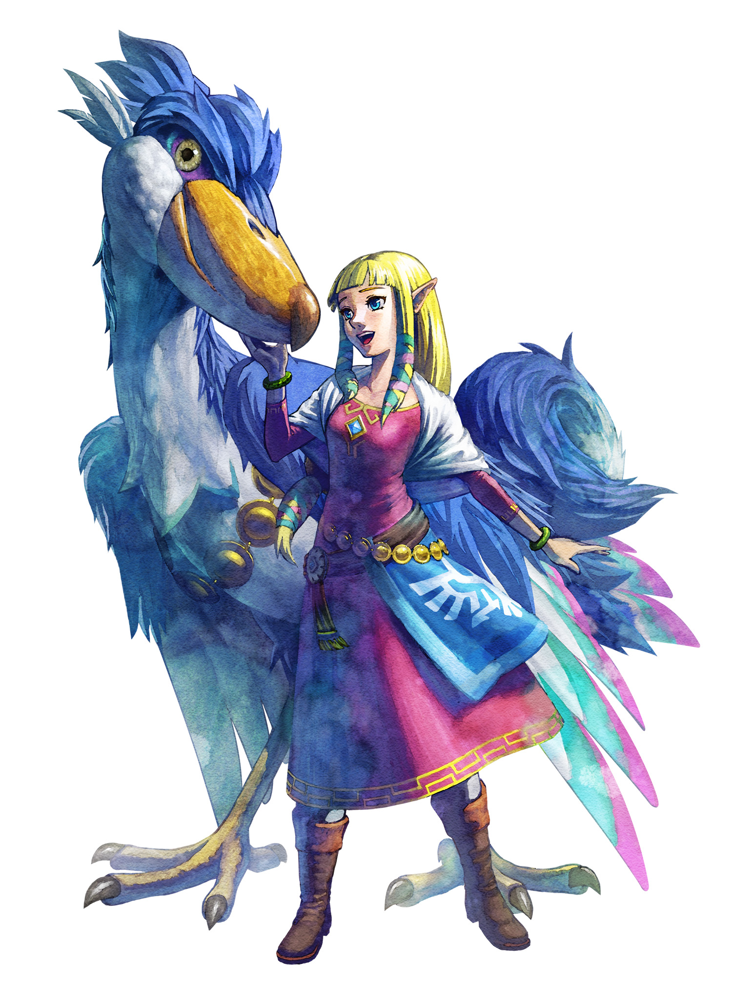 Zelda with Mysterious Riding Bird