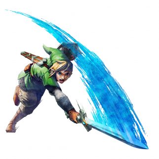 Skyward Sword Link Slashing Down with Fury!