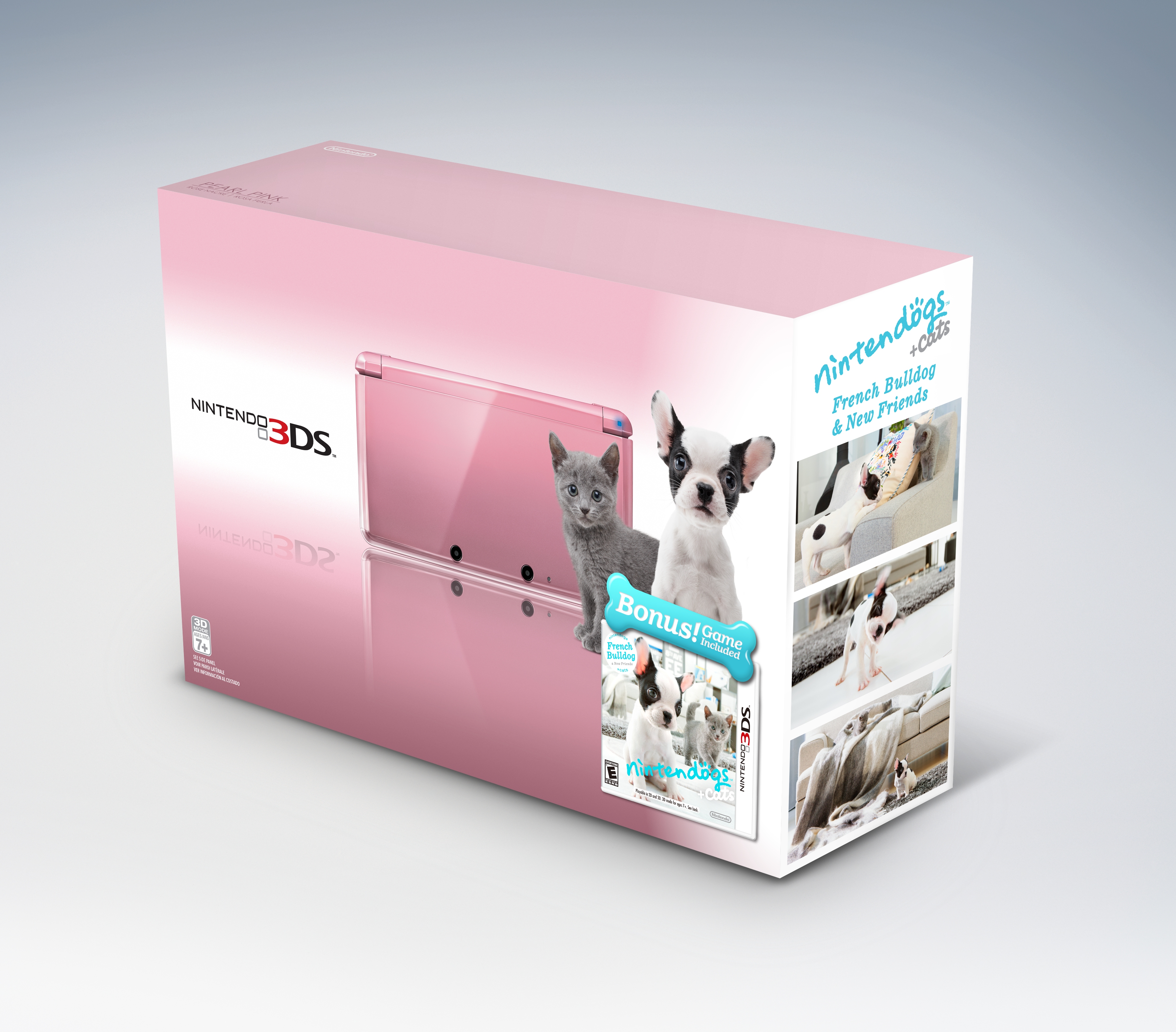 Pink Nintendo 3DS Nintendogs French Bulldog Box Art