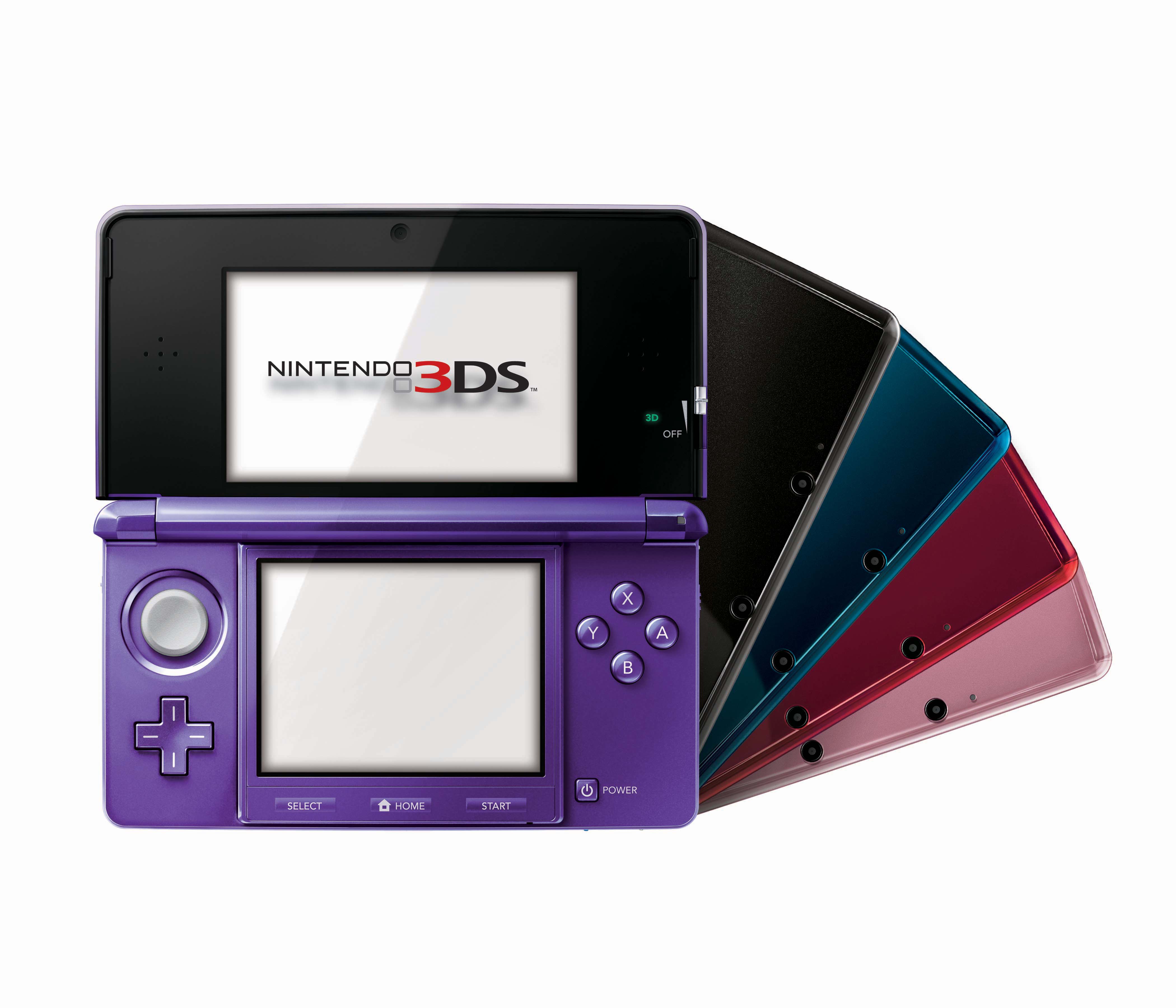 Open Nintendo 3DS in Royal Purple color comparison