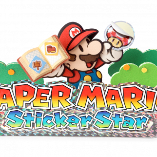 Paper Mario Sticker Star Logo with Mario