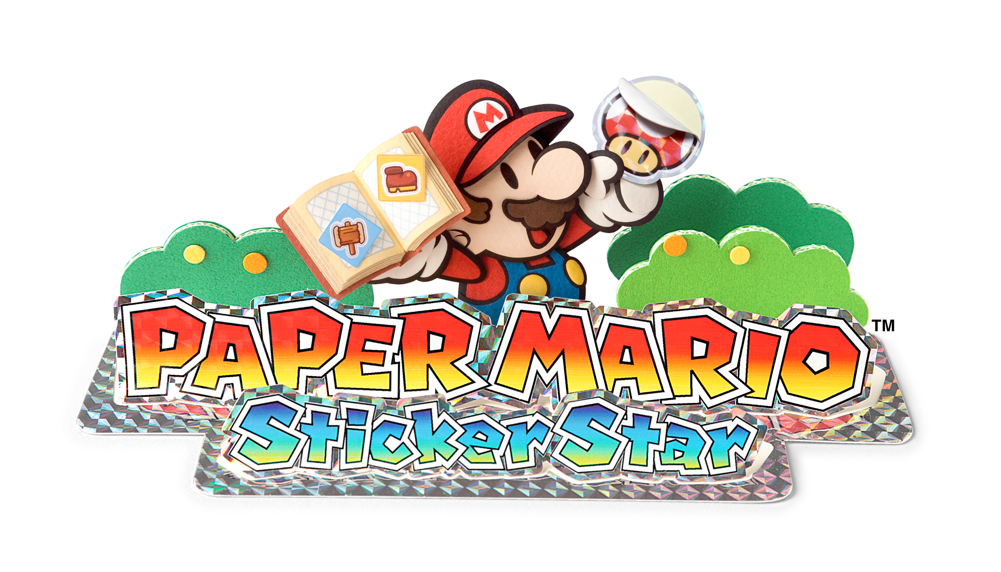 Paper Mario Sticker Star Logo with Mario