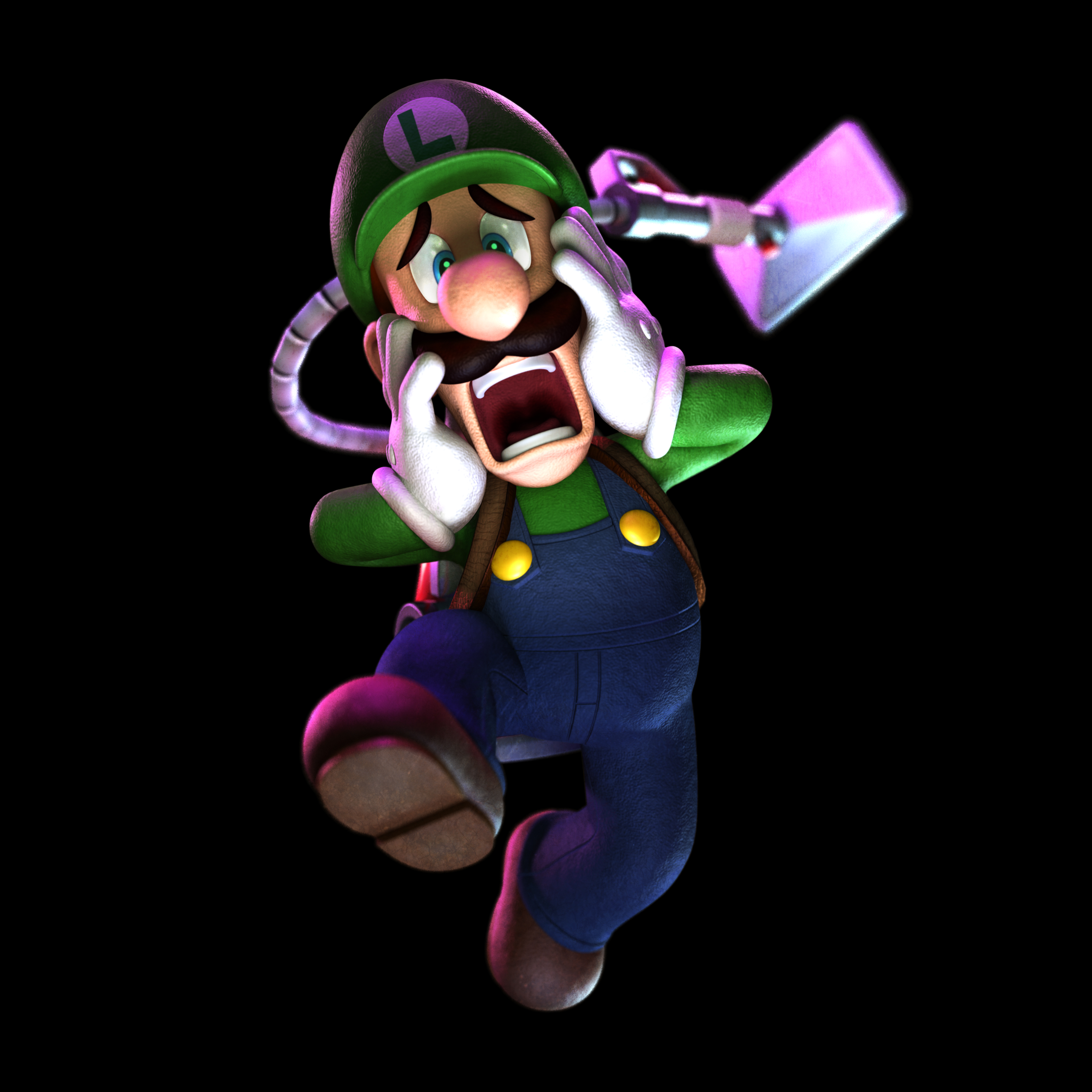 Scared Luigi Holding Cheeks