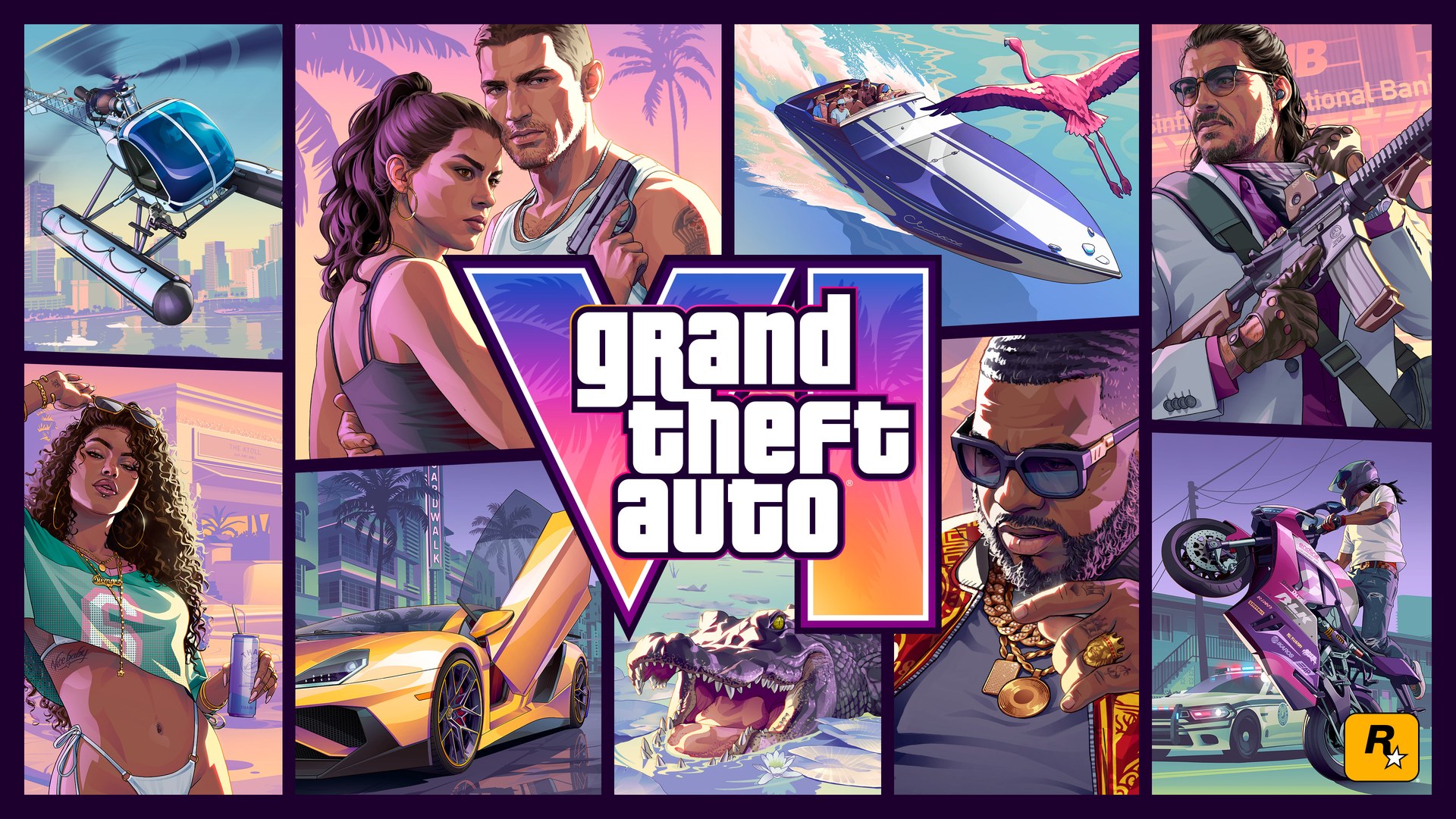 Grand Theft Auto VI official cover art collage