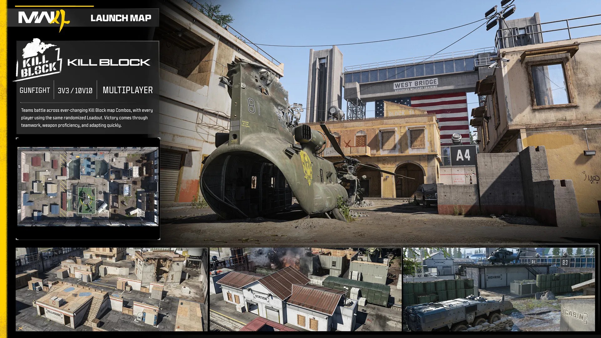 Kill Block map card from the Modern Warfare 4 launch patch notes