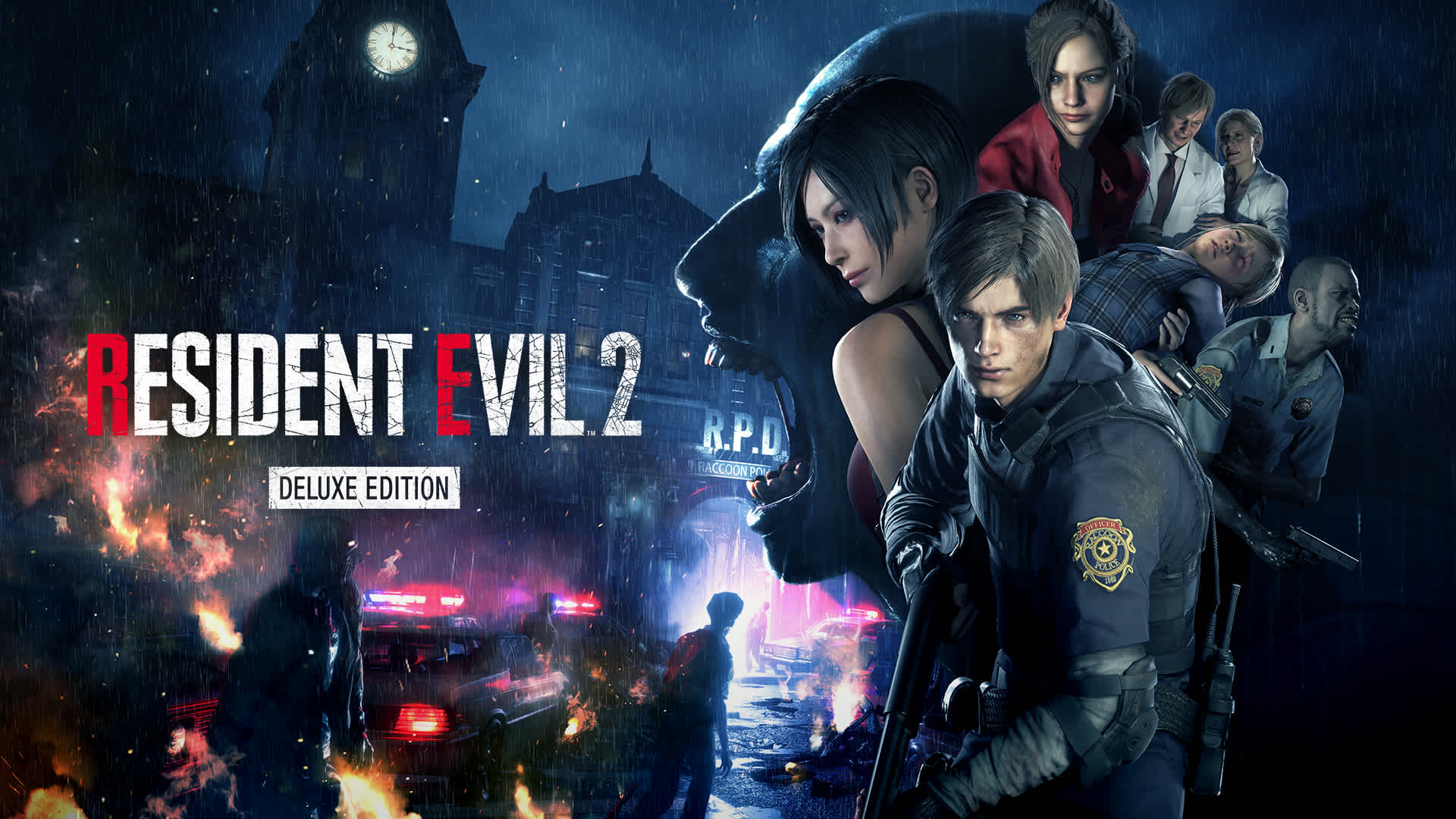 Leon and Claire key art for Resident Evil 2 Deluxe Edition on Switch 2