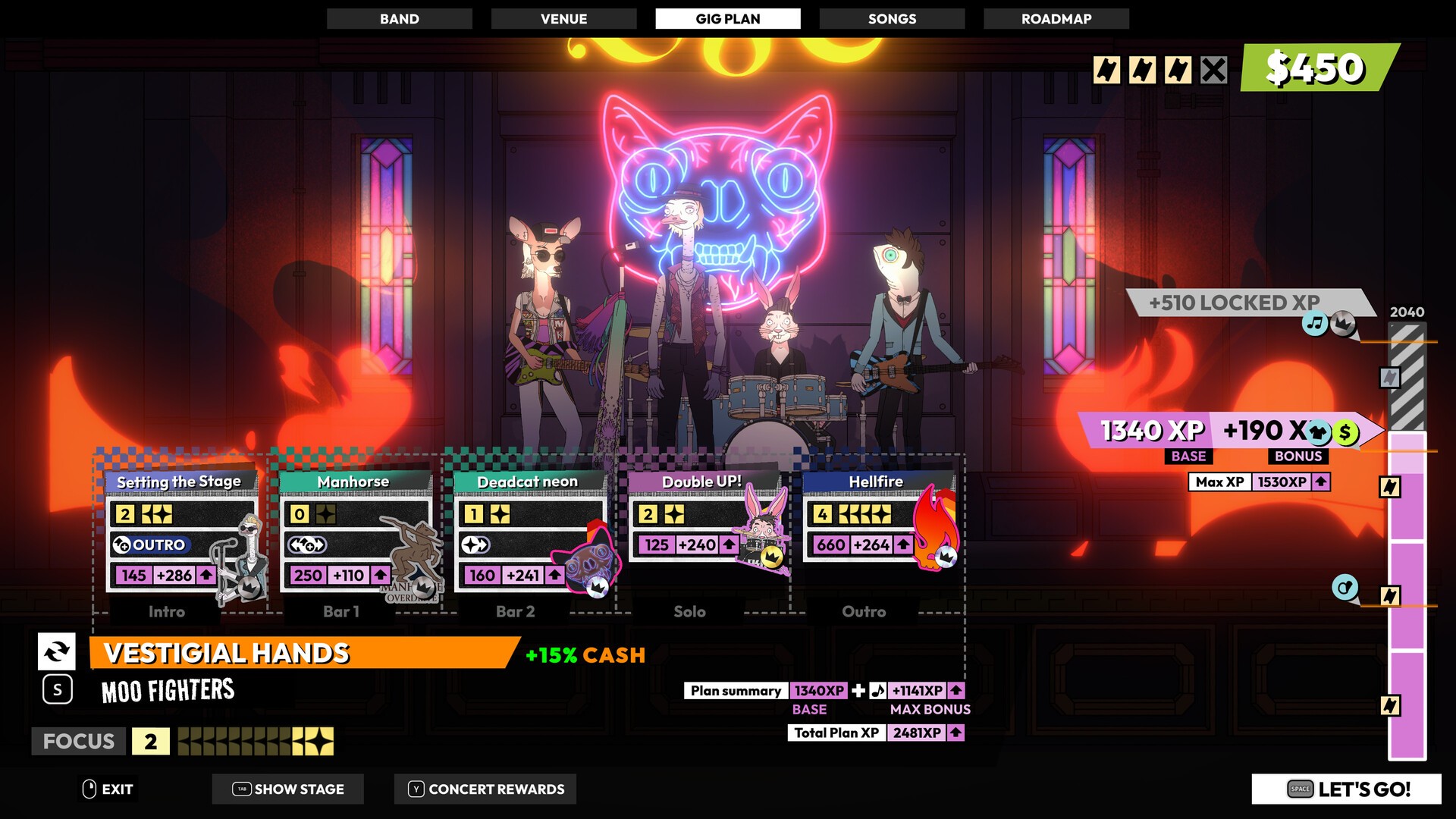 A band of animal musicians plans a setlist on stage in ROCKBEASTS